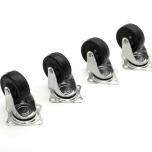 Set da 4 Ruote girevoli in nylon nero